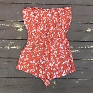 Floral Strapless Romper